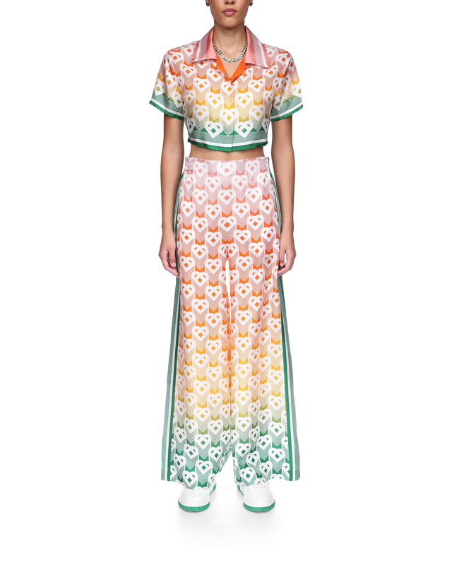 Casablanca Gradient Heart Monogram Cropped Silk Shirt | Casablanca Paris