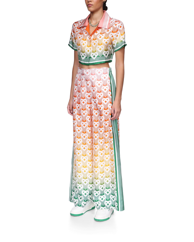 Casablanca Gradient Heart Monogram Cropped Silk Shirt | Casablanca Paris