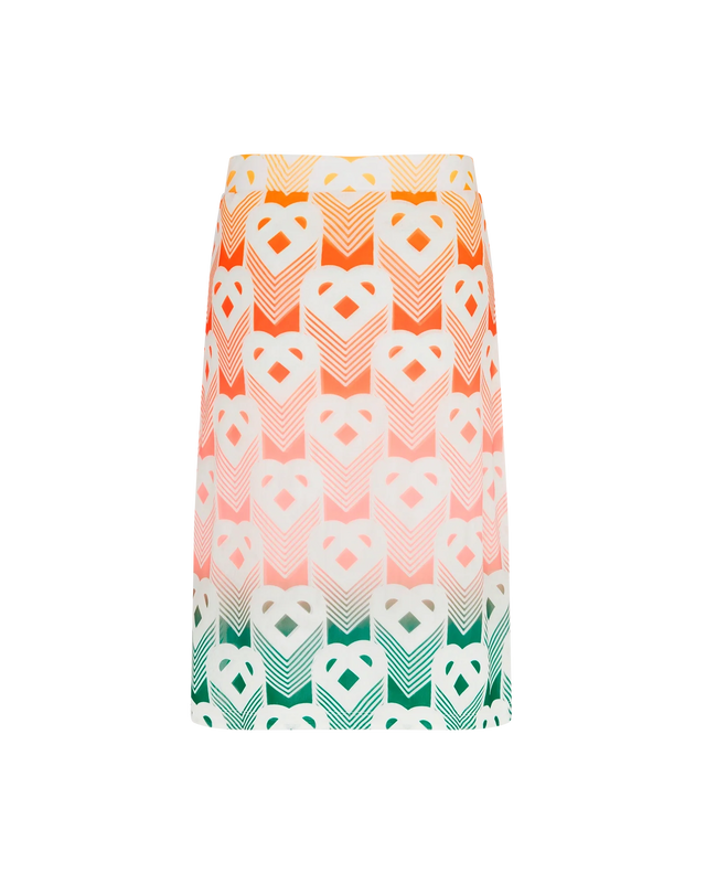 Casablanca Gradient Heart Monogram Mesh Skirt | Casablanca Paris