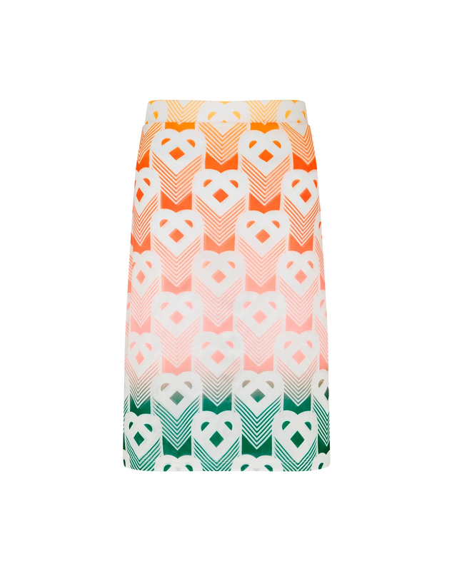 casablanca Gradient Heart Monogram Mesh Skirt | Casablanca Paris