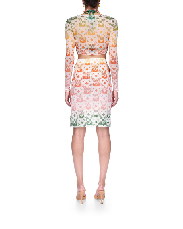 Casablanca Gradient Heart Monogram Mesh Top | Casablanca Paris