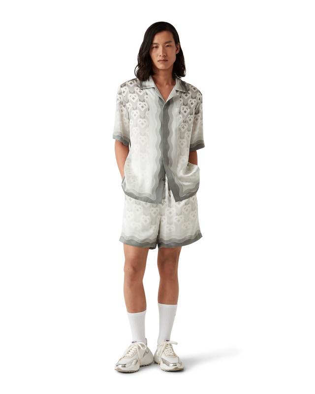 Casablanca Gradient Heart Monogram Short Sleeve Silk Shirt | Casablanca Paris