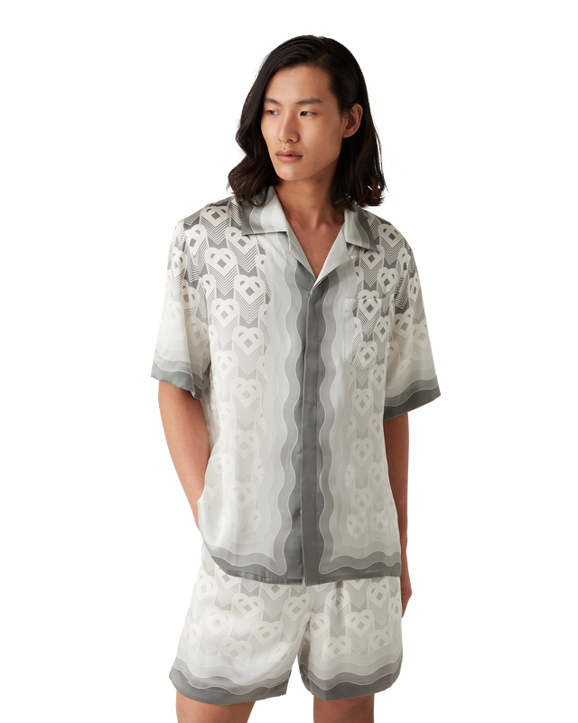 Casablanca Gradient Heart Monogram Short Sleeve Silk Shirt | Casablanca Paris