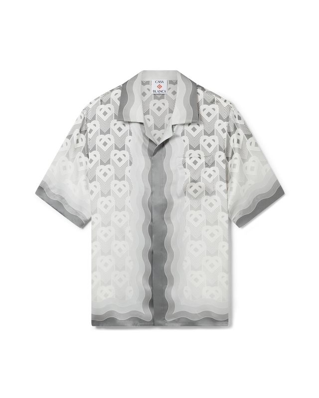 casablanca Gradient Heart Monogram Short Sleeve Silk Shirt | Casablanca Paris