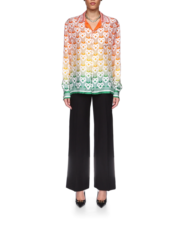 Casablanca Gradient Heart Monogram Silk Shirt | Casablanca Paris