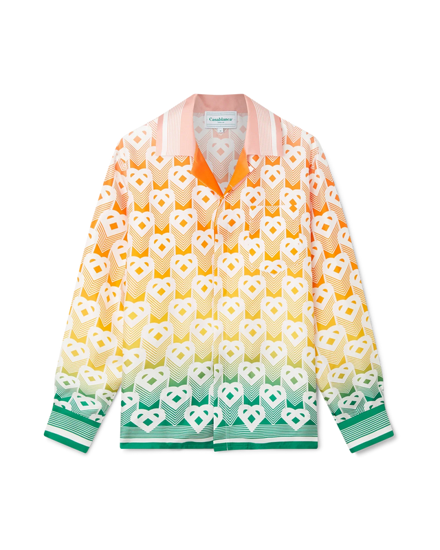 casablanca Gradient Heart Monogram Silk Shirt | Casablanca Paris