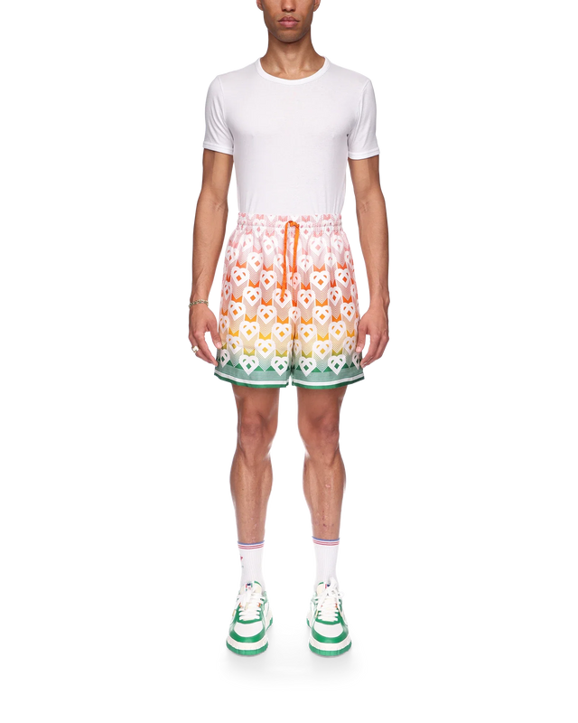 Casablanca Gradient Heart Monogram Silk Shorts | Casablanca Paris