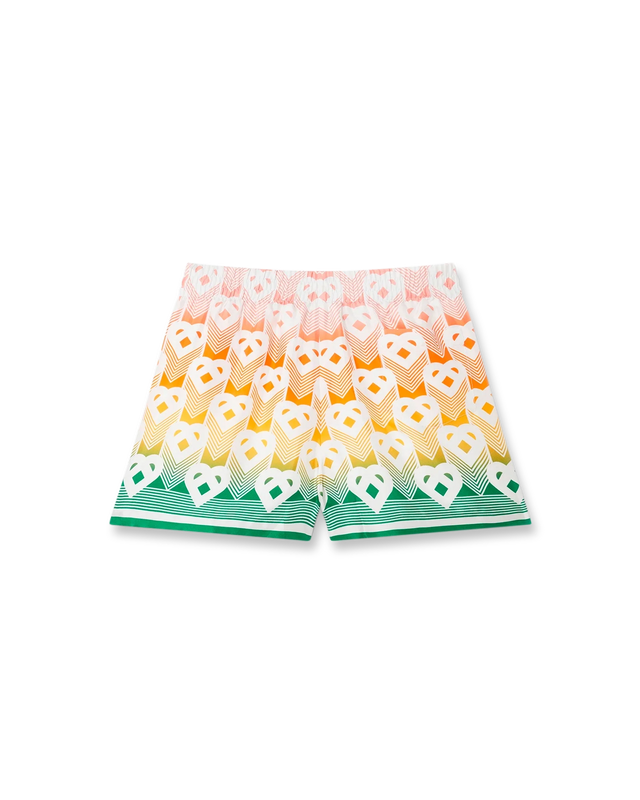 Casablanca Gradient Heart Monogram Silk Shorts | Casablanca Paris