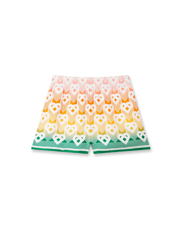 casablanca Gradient Heart Monogram Silk Shorts | Casablanca Paris