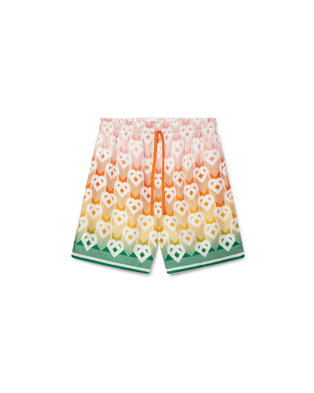 casablanca Gradient Heart Monogram Silk Shorts | Casablanca Paris