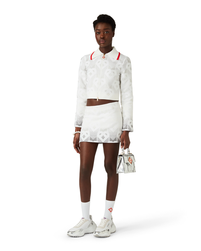 Casablanca Gradient Heart Monogram Towelling Mini Skirt | Casablanca Paris