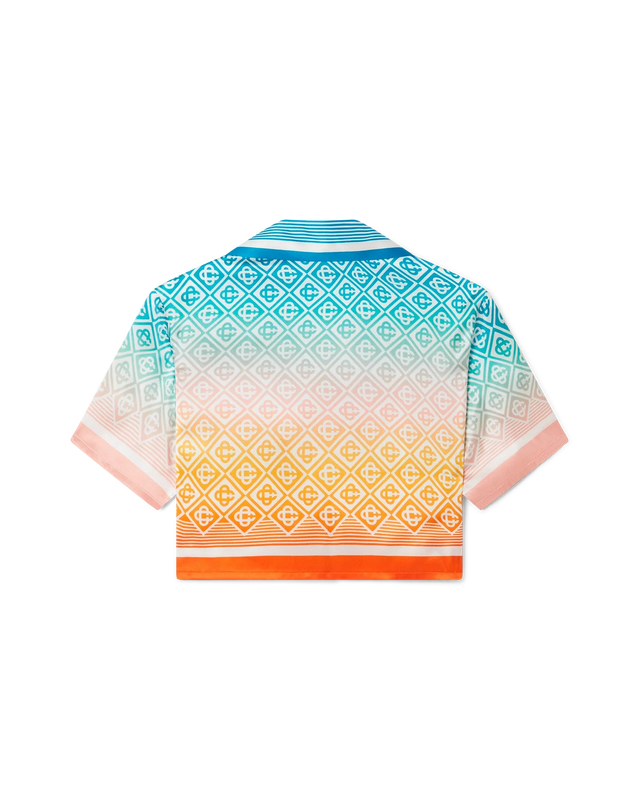 Casablanca Gradient Monogram Cropped Silk Shirt | Casablanca Paris