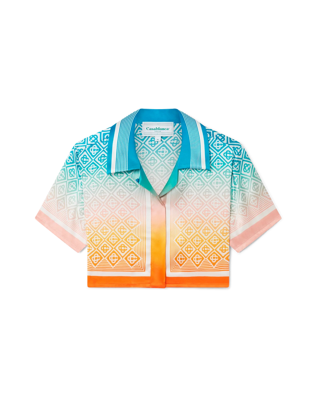 casablanca Gradient Monogram Cropped Silk Shirt | Casablanca Paris