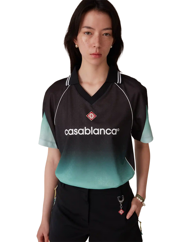 Casablanca Gradient Monogram Jacquard Football Short-Sleeve Shirt– Casablanca