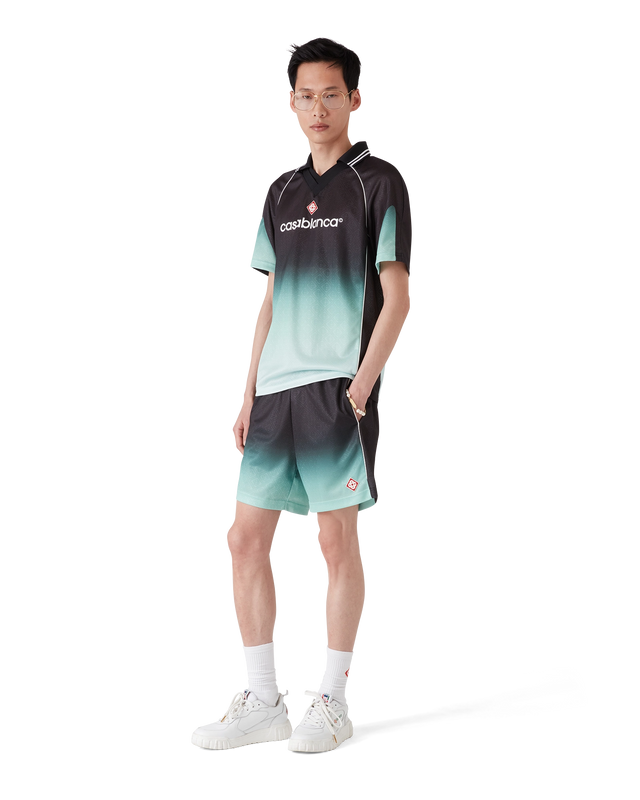 Casablanca Gradient Monogram Jacquard Short-Sleeve Football Shirt– Casablanca
