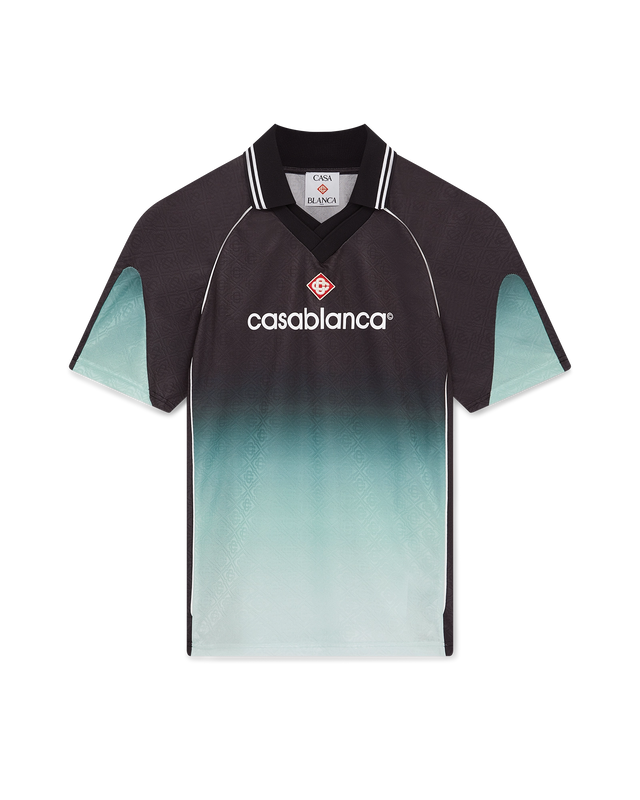 casablanca Gradient Monogram Jacquard Short-Sleeve Football Shirt– Casablanca