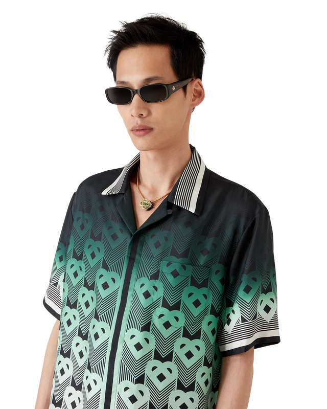 Casablanca Gradient Monogram Short-Sleeve Silk Shirt– Casablanca