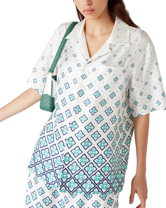 Casablanca Gradient Monogram Short Sleeve Silk Shirt | Casablanca Paris
