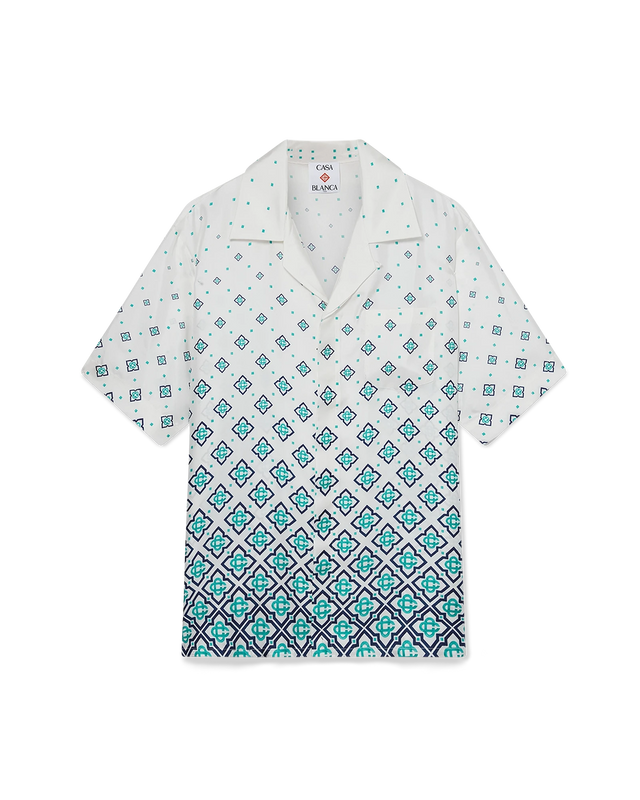casablanca Gradient Monogram Short Sleeve Silk Shirt | Casablanca Paris