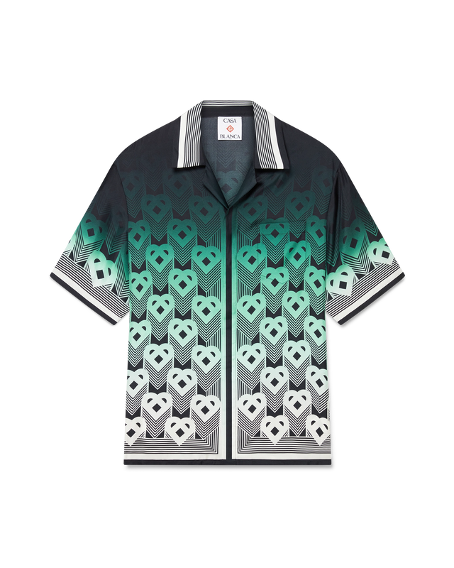 casablanca Gradient Monogram Short-Sleeve Silk Shirt– Casablanca