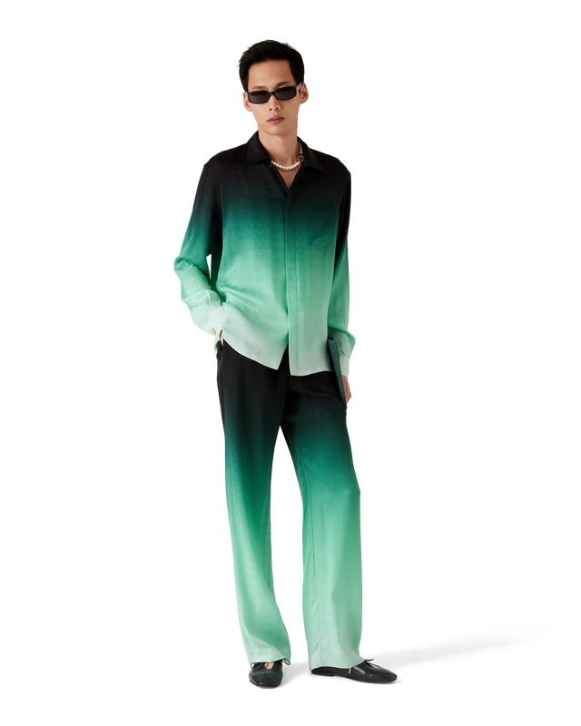 Casablanca Gradient Ping Pong Jacquard Long-Sleeve Silk Shirt– Casablanca