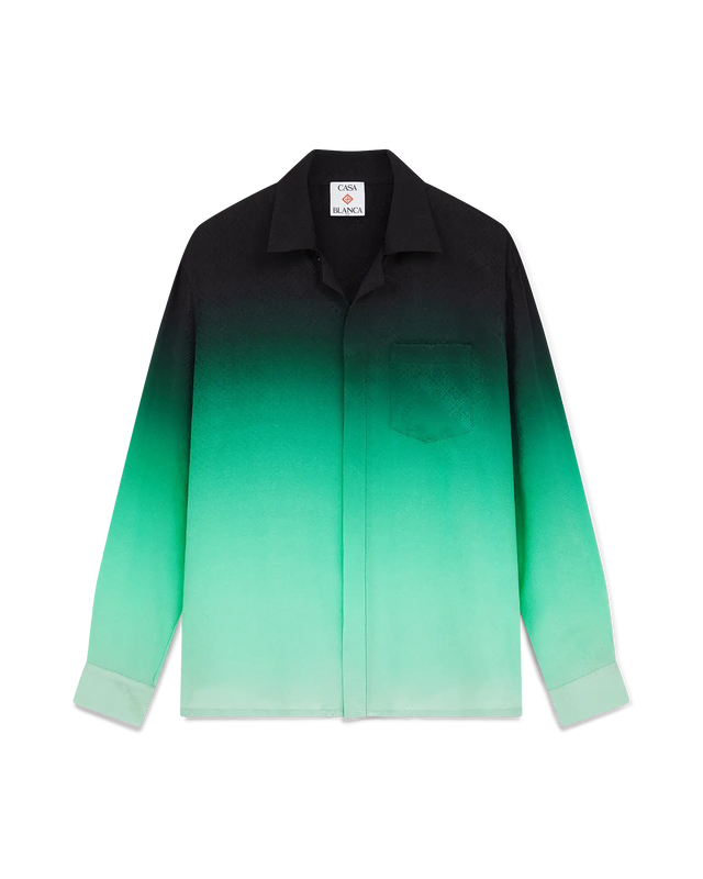 casablanca Gradient Ping Pong Jacquard Long-Sleeve Silk Shirt– Casablanca
