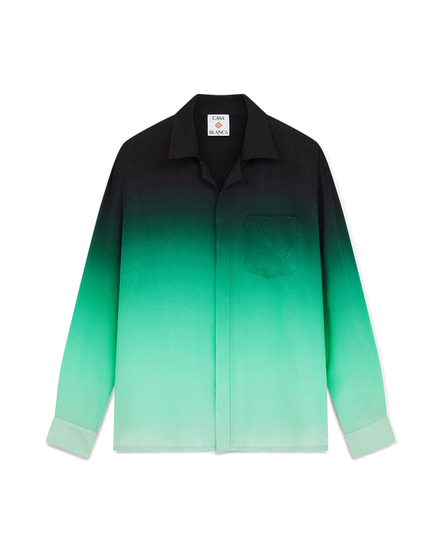 casablanca Gradient Ping Pong Jacquard Long-Sleeve Silk Shirt– Casablanca