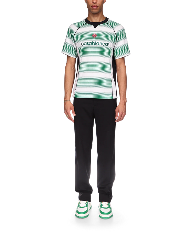 Casablanca Gradient Stripe Panelled Football T-Shirt | Casablanca Paris