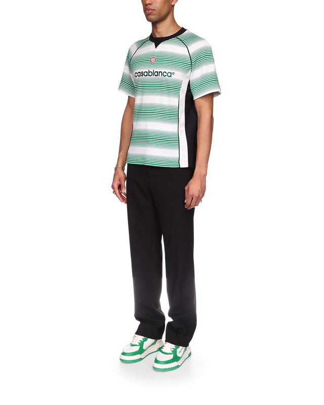 Casablanca Gradient Stripe Panelled Football T-Shirt | Casablanca Paris