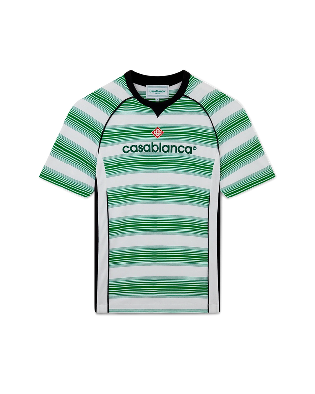 casablanca Gradient Stripe Panelled Football T-Shirt | Casablanca Paris