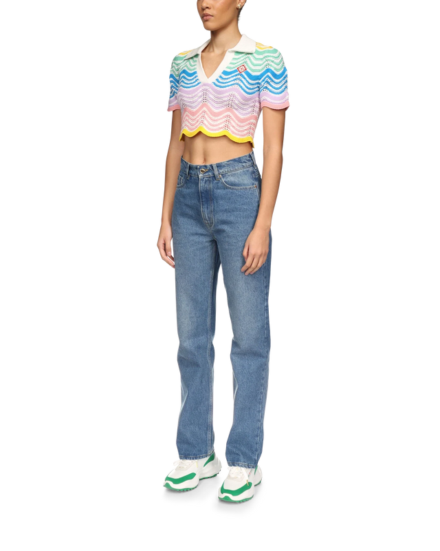 Casablanca Gradient Wave Crochet Top | Casablanca Paris