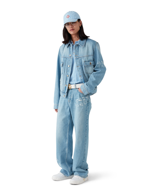 Casablanca Graffiti Distressed Denim Jacket | Casablanca Paris