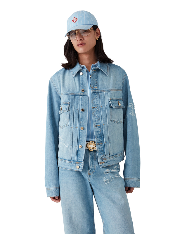 Casablanca Graffiti Distressed Denim Jacket | Casablanca Paris