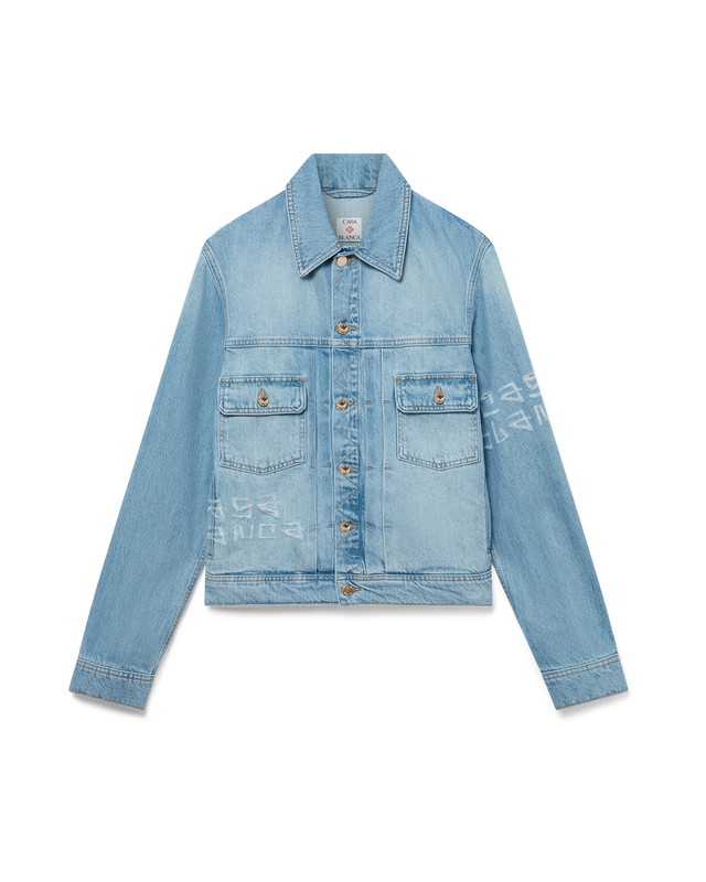 casablanca Graffiti Distressed Denim Jacket | Casablanca Paris