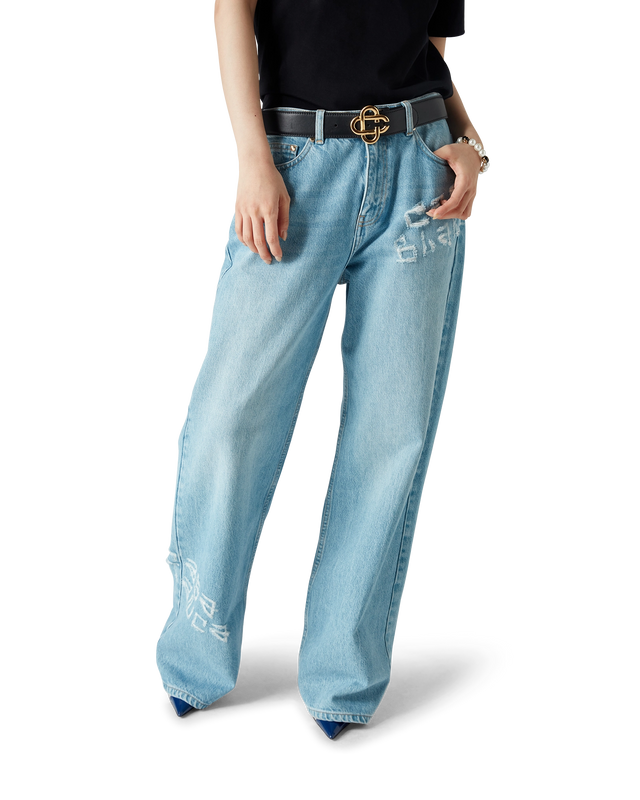 Casablanca Graffiti Distressed Denim Jeans | Casablanca Paris