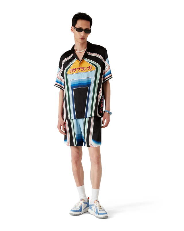 Casablanca Graphic Mountain Short-Sleeve Silk Shirt– Casablanca