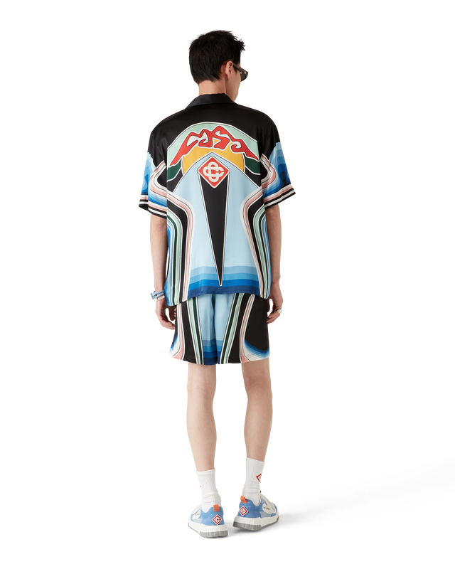 Casablanca Graphic Mountain Short-Sleeve Silk Shirt– Casablanca