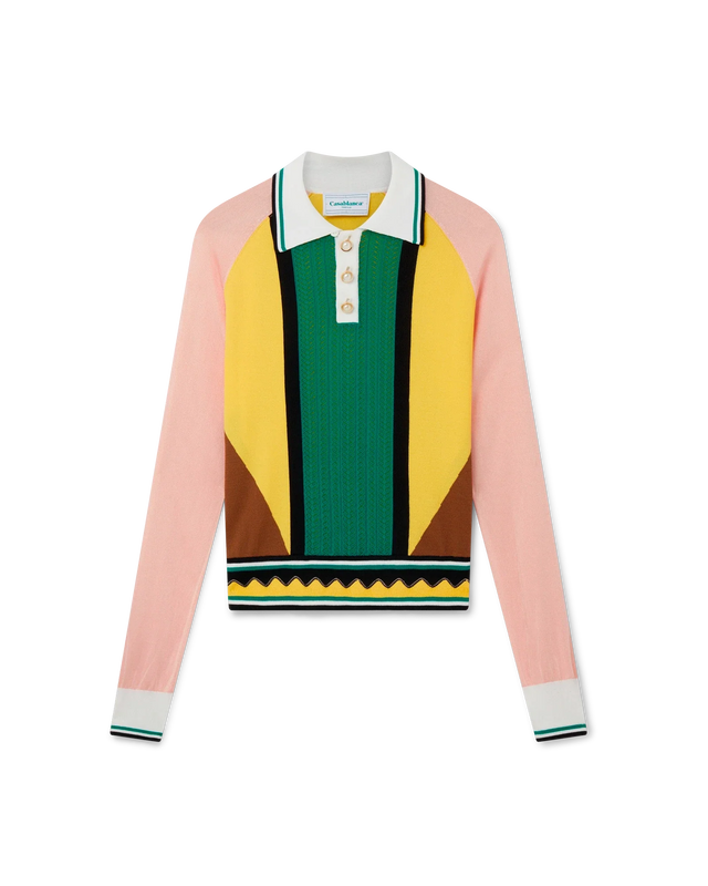 casablanca Graphic Panelled Polo Shirt | Casablanca Paris