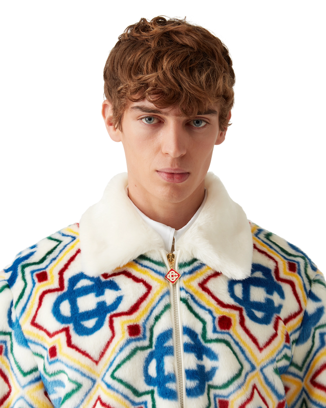 Casablanca Jacquard Faux Fur Jacket | Casablanca Paris