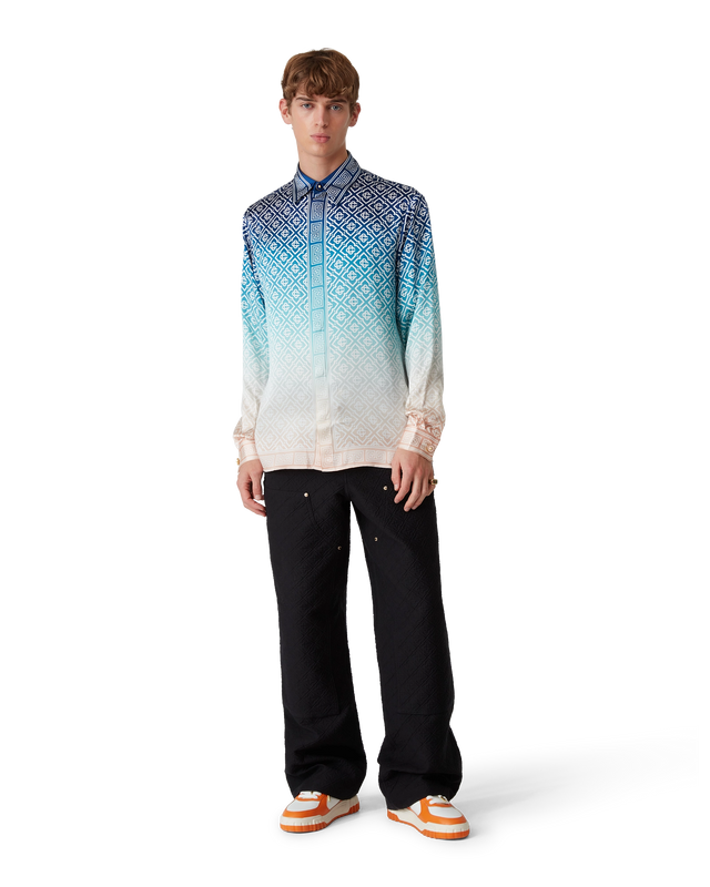 Casablanca Jacquard Gradient Long Sleeve Silk Shirt | Casablanca Paris