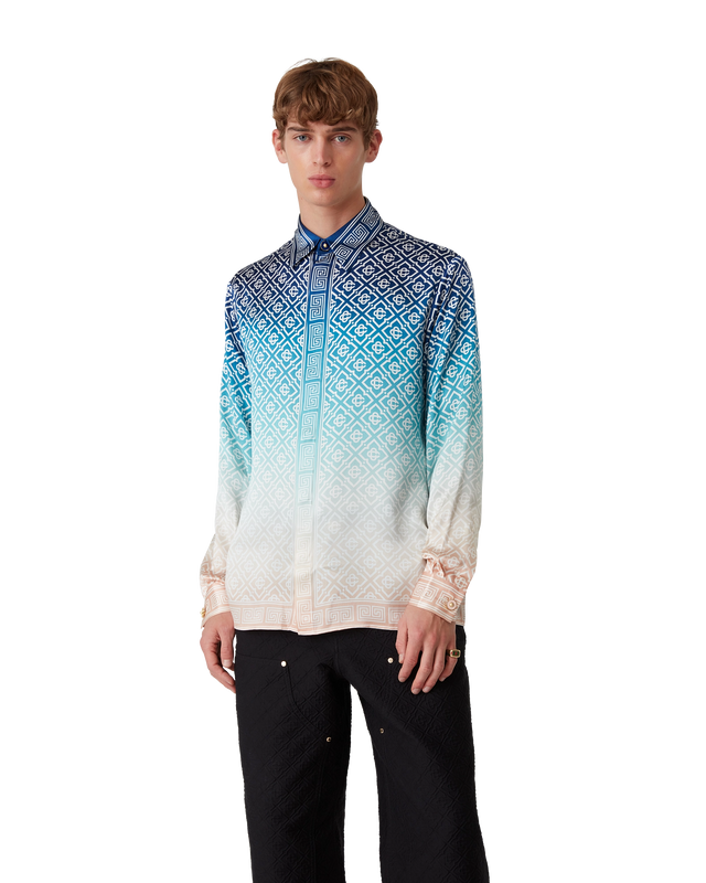 Casablanca Jacquard Gradient Long Sleeve Silk Shirt | Casablanca Paris