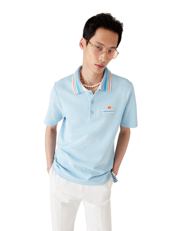 Casablanca Knit Pique Short Sleeve Polo Shirt | Casablanca Paris