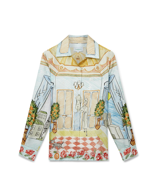 casablanca L'Appartement De Reve Cuban Collar Silk Shirt | Casablanca Paris