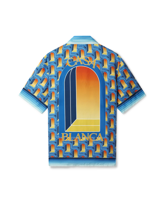 casablanca L'Arche De Nuit Cuban Collar Silk Shirt | Casablanca Paris