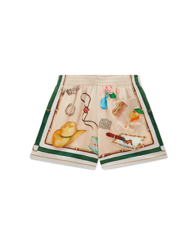 Casablanca L'Ecurie Blanche Silk Shorts | Casablanca Paris