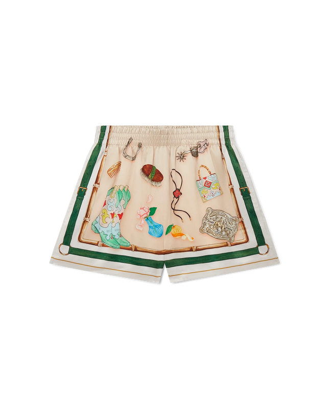 casablanca L'Ecurie Blanche Silk Shorts | Casablanca Paris