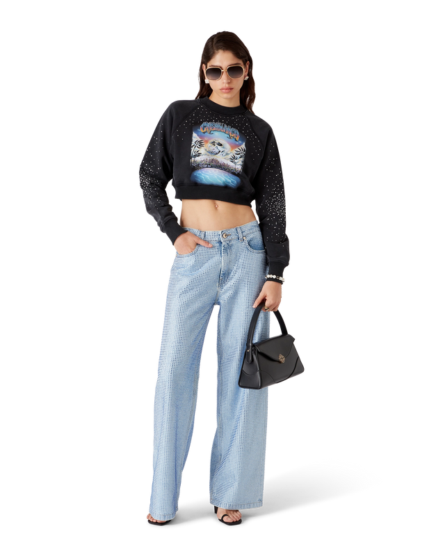 Casablanca La Prémonition Crystal Embellished Cropped Sweatshirt | Casablanca Paris