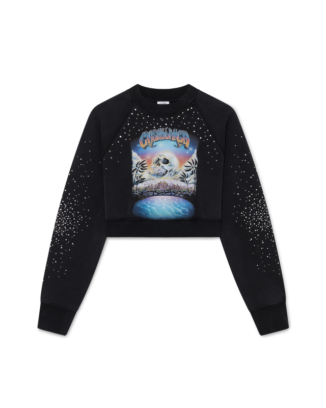 casablanca La Prémonition Crystal Embellished Cropped Sweatshirt | Casablanca Paris
