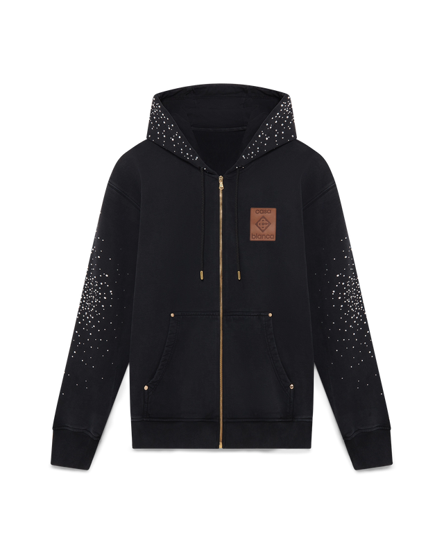 Casablanca La Prémonition Crystal Embellished Zip Hooded Sweatshirt | Casablanca Paris