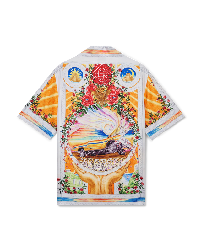 casablanca La Tornade De Rose Short Sleeve Silk Shirt | Casablanca Paris
